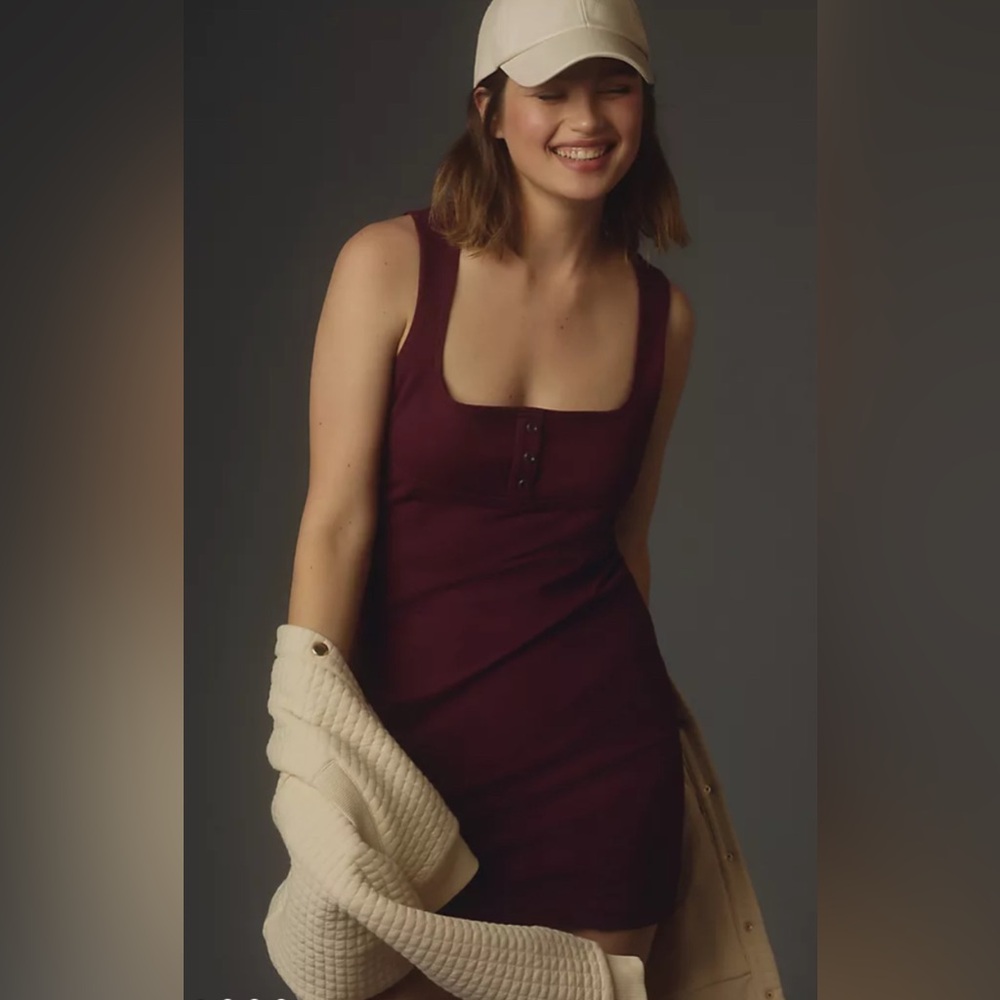 Anthropologie DAILY PRACTICE Burgundy Sheeth